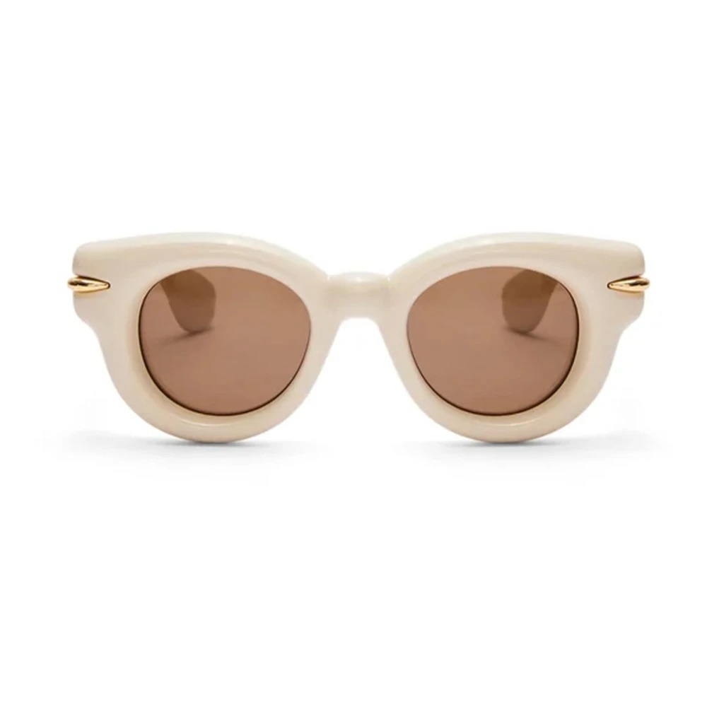 Loewe Cream Sunglasses With Brown Lenses